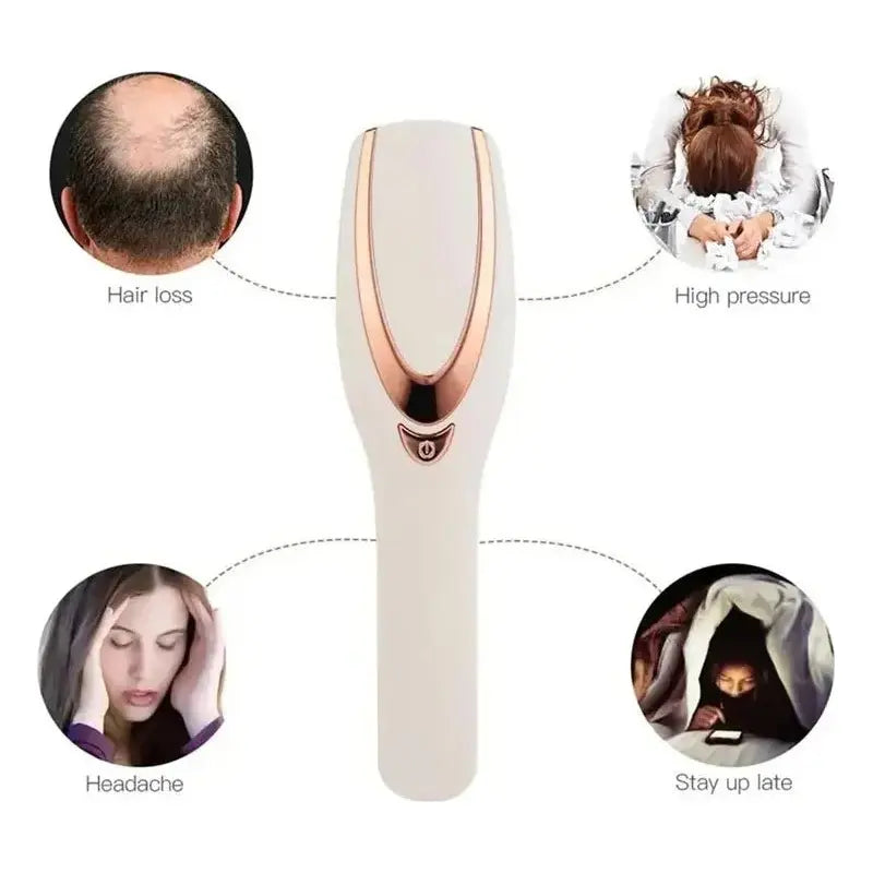 GlowHair Therapy Comb | 3 - in - 1 Phototherapy LED Massage Comb for Scalp Health - Glam Global UK