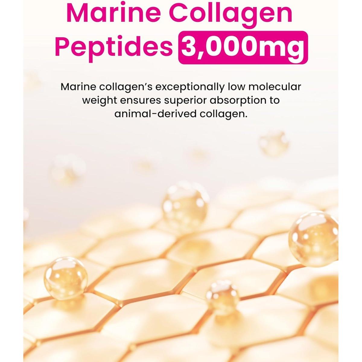 Glowshot Collagen - Low-Molecular-Weight Fish Collagen Shots 3,000Mg. (6 Bottles x 50ml) - Glam Global UK