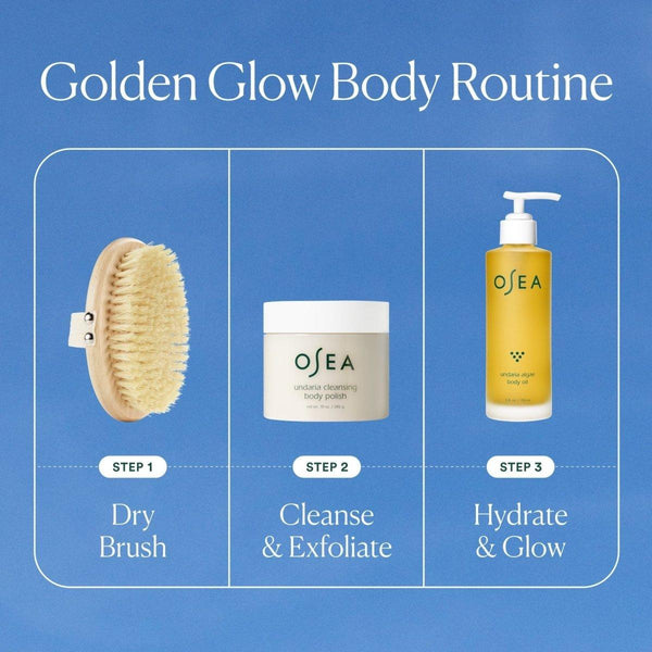 OSEA Golden Glow Body Set (Limited Edition) | 3 - Piece Hydration & Radiance Ki - Glam Global UKOSEA