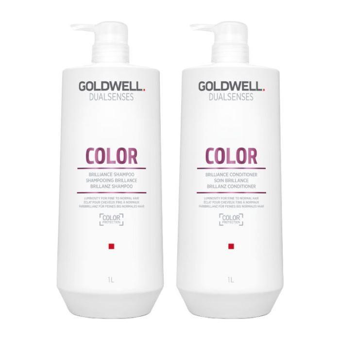 Goldwell Dualsenses Color Brilliance 1000ml Duo Pack Shampoo & Conditioner - Glam Global UK