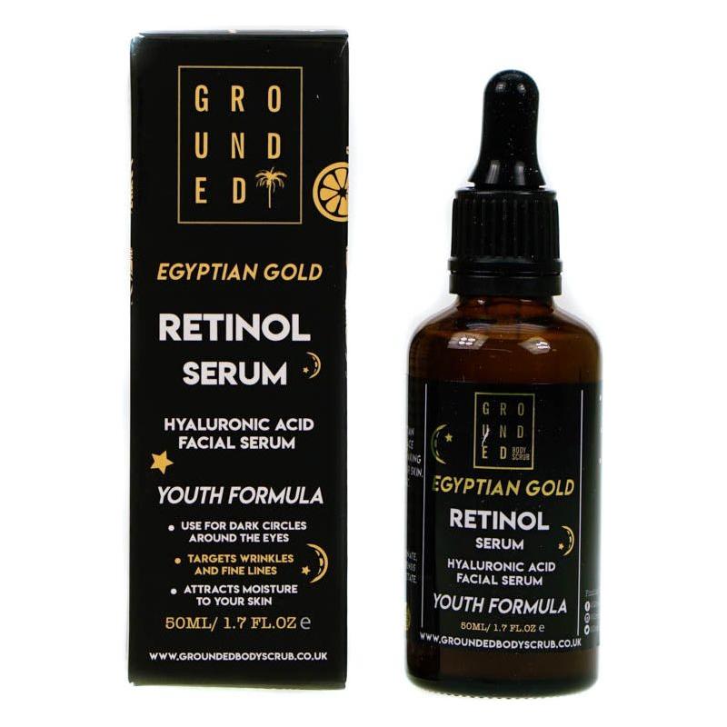 Grounded Retinol Serum Hyaluronic Acid Face Serum 50ml - Glam Global UK