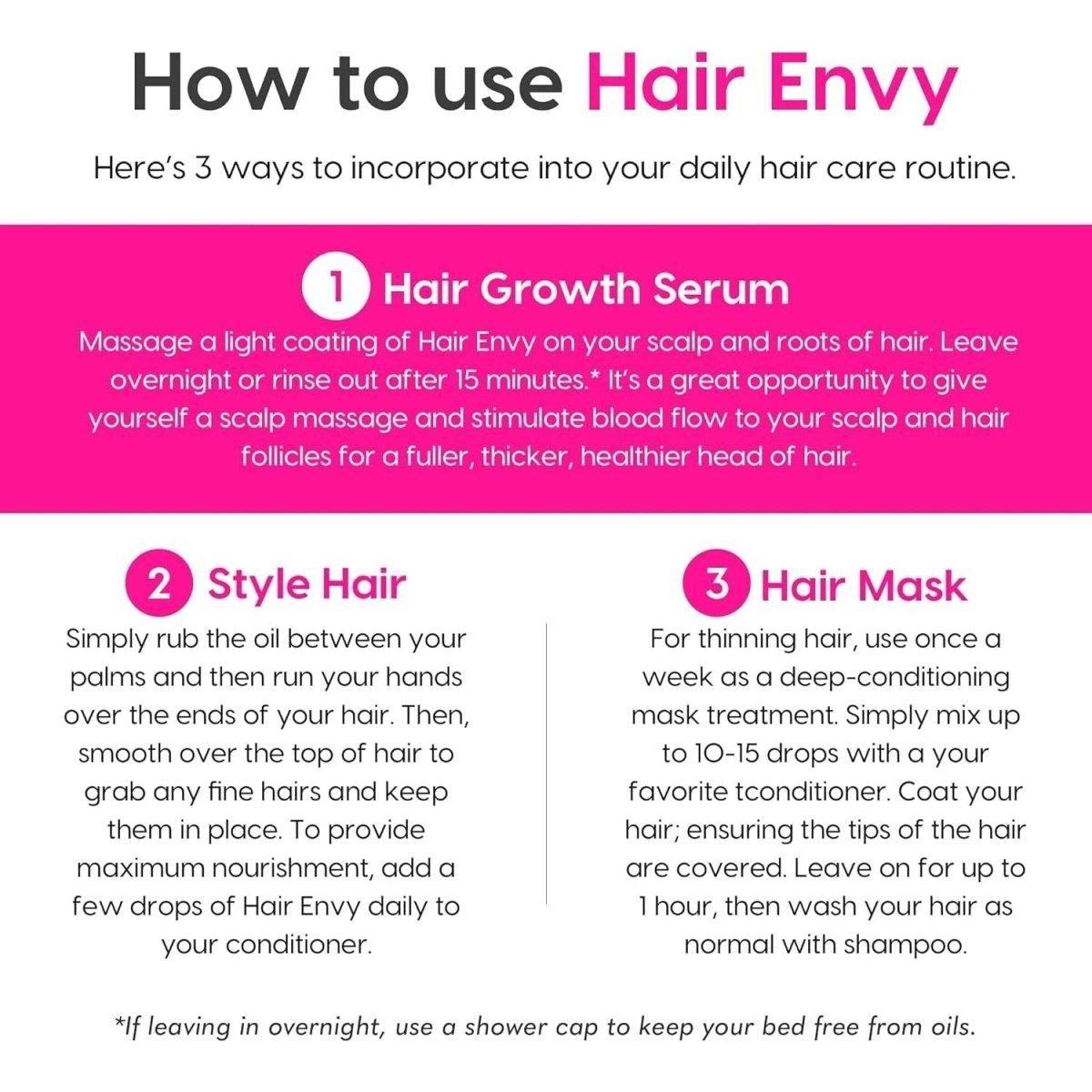Vitality Hair Envy Natural Hair Growth Serum – 100% Pure Essential Oils & 15 Plant Extracts - 30ml - Glam Global UKVitality