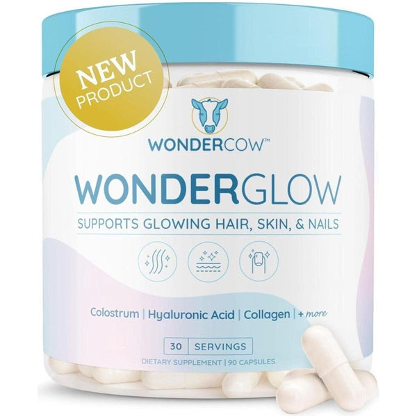 Wonder Cow Wonder Glow Hair, Skin, and Nails Vitamins - 30 Servings (90 Capsules) - Glam Global UKWONDERCOW