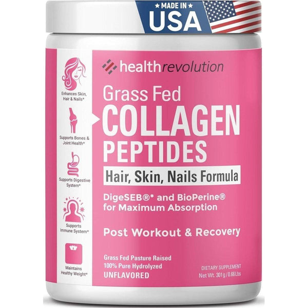 Health Revolution Hydrolyzed Grassfed Collagen Peptides Powder - 35 Servings - Glam Global UKHealth Revolution