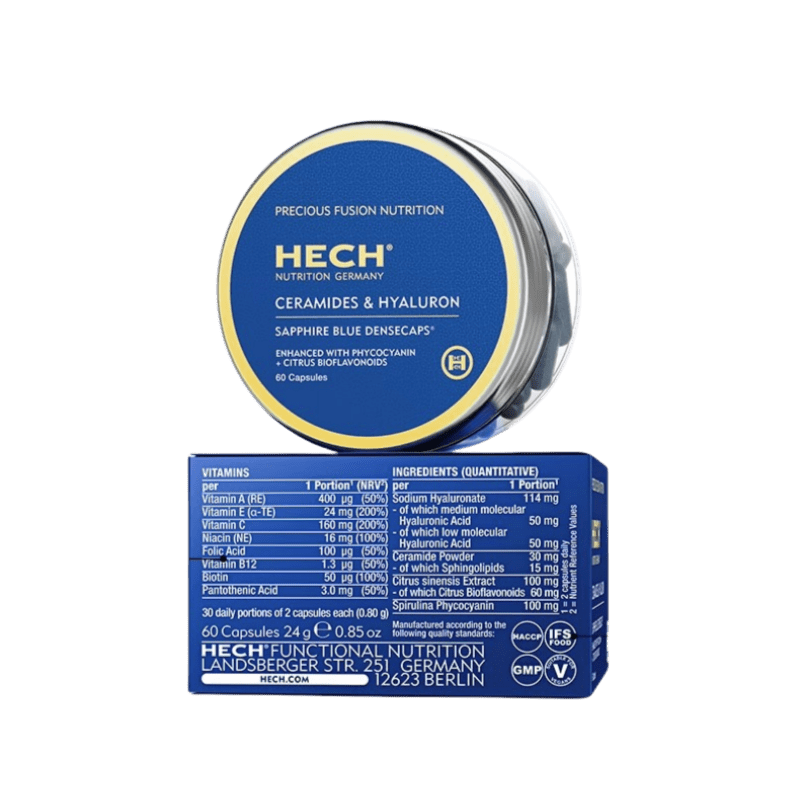 HECH Ceramides & Hyaluron Sapphire Blue Densecaps - Glam Global UK