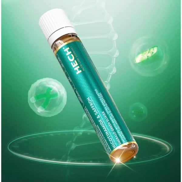 HECH Nicotinamide & Saffron Emerald Green Elixier - 12 x 22.5 mL per box - Glam Global UKHECH