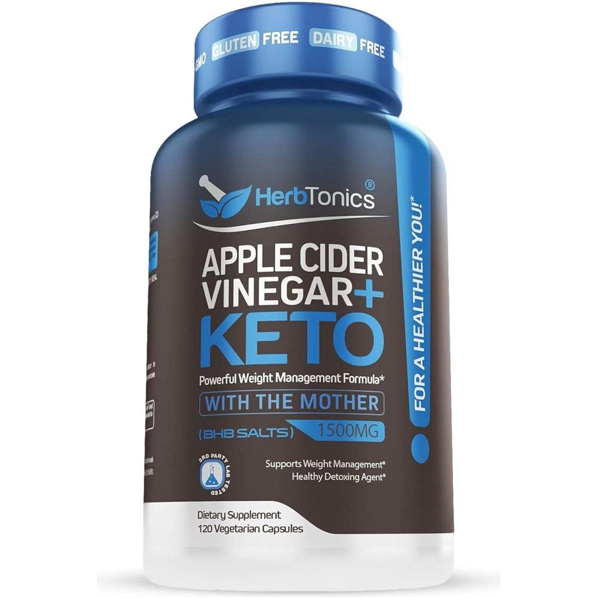 Herbtonics Apple Cider Vinegar Plus Keto Supplement - 60 Capsules - Glam Global UK