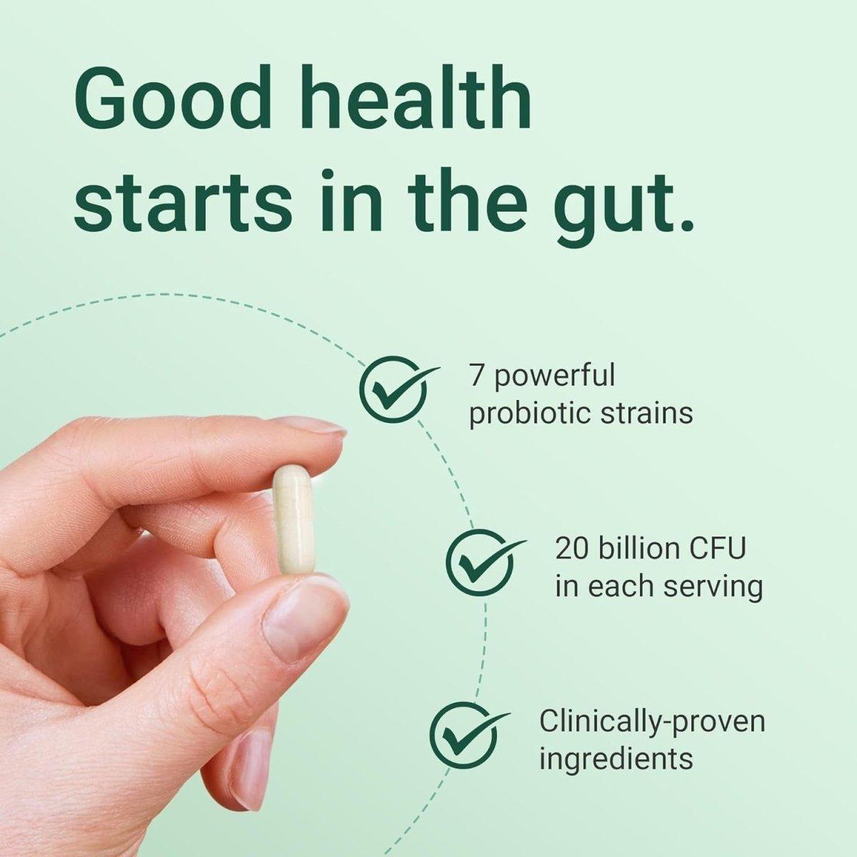 Hey Nutrition Probiotic Complex - 20 Billion CFU - UK Manufactured - 60 Vegan Capsules - Glam Global UK