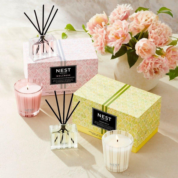 Nest Himalayan Salt and Rosewater Petite Candle and Petite Reed Diffuser Set (Limited Edition) - Glam Global UKNest