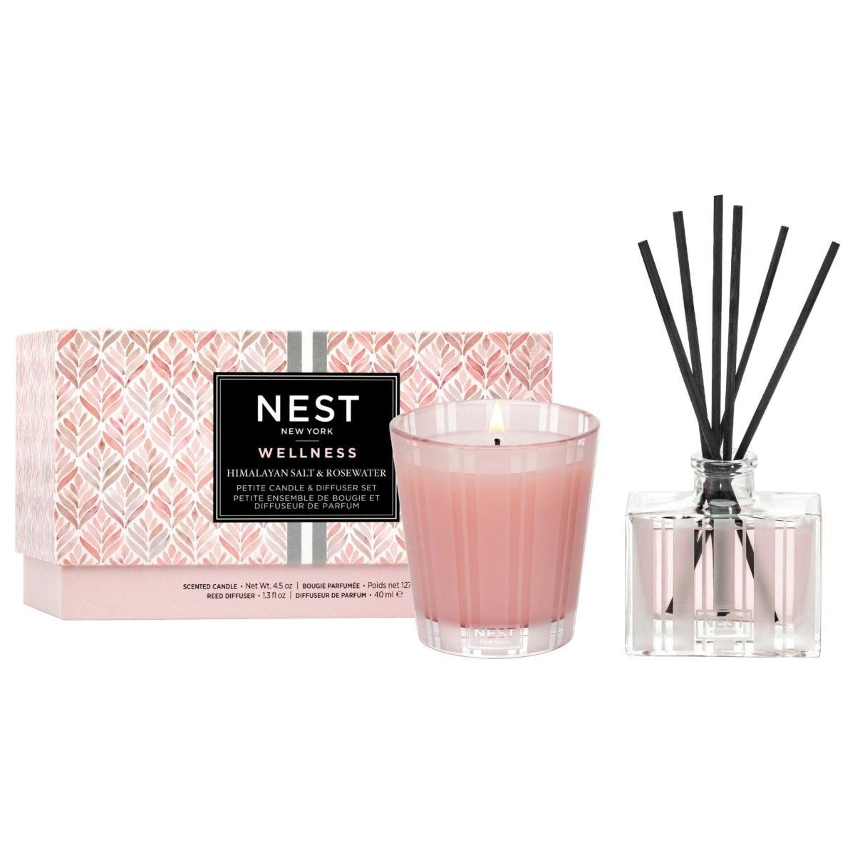 Himalayan Salt and Rosewater Petite Candle and Petite Reed Diffuser Set (Limited Edition) - Glam Global UK