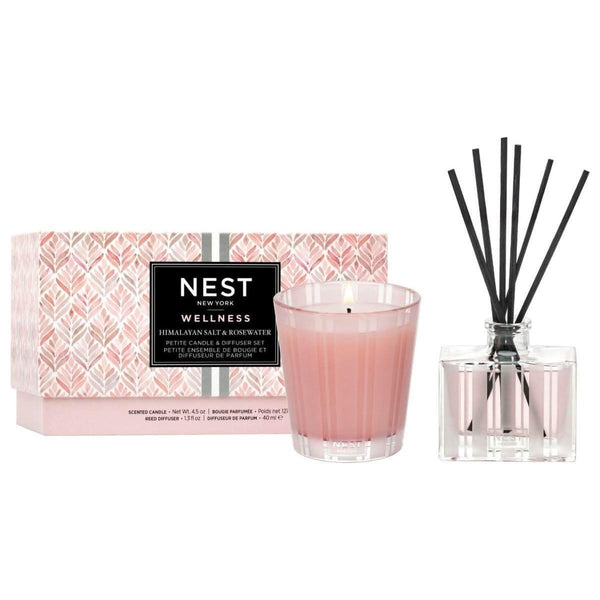 Nest Himalayan Salt and Rosewater Petite Candle and Petite Reed Diffuser Set (Limited Edition) - Glam Global UKNest