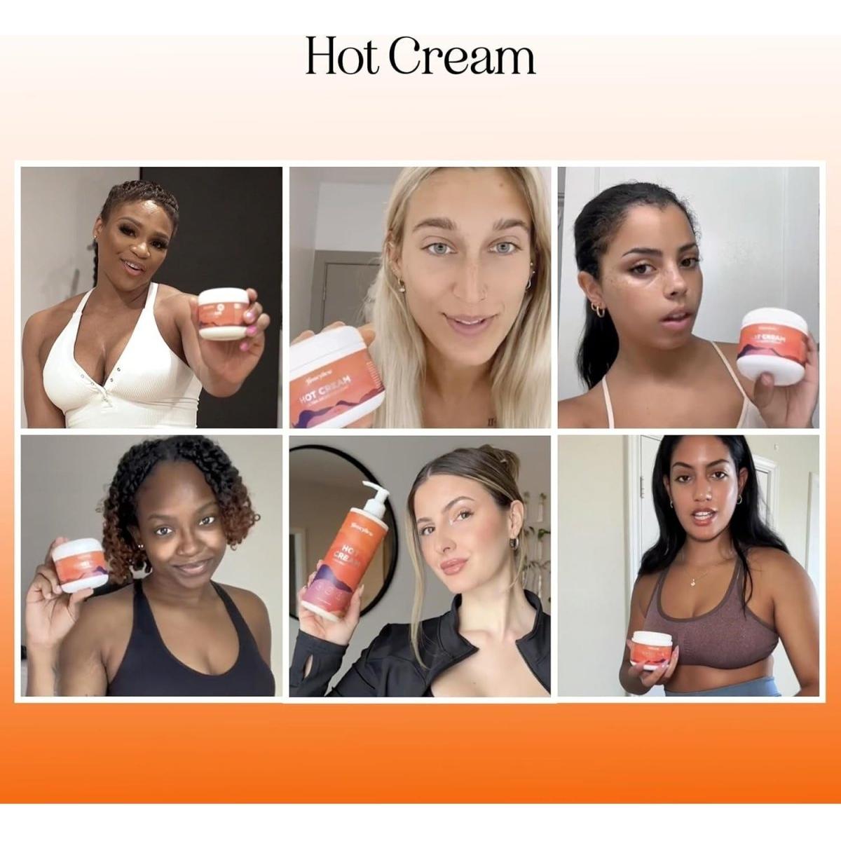 Hot Firming Lotion Sweat Enhancer - Skin Tightening Cream for Stomach Fat and Cellulite - Sweat Cream for Better Workout Results - Long Lasting Moisturizing Pre and Post Workout Massage Lotion - Glam Global UK