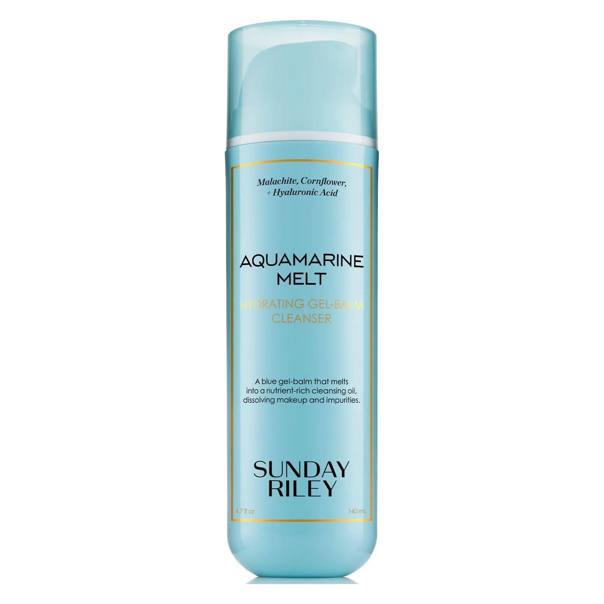 Sunday Riley Aquamarine Melt Cleansing Gel-Balm – 140ml | Hydrating Gel-to-Oil Cleanser for a Dewy Glow