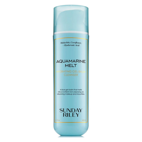 Sunday Riley Aquamarine Melt Cleansing Gel-Balm – 140ml | Hydrating Gel-to-Oil Cleanser for a Dewy Glow