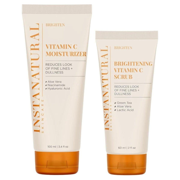 InstaNatural Vitamin C Moisturizer and Brightening Scrub Kit - 2 Pack 100ml +60ml - Glam Global UKInstaNatural