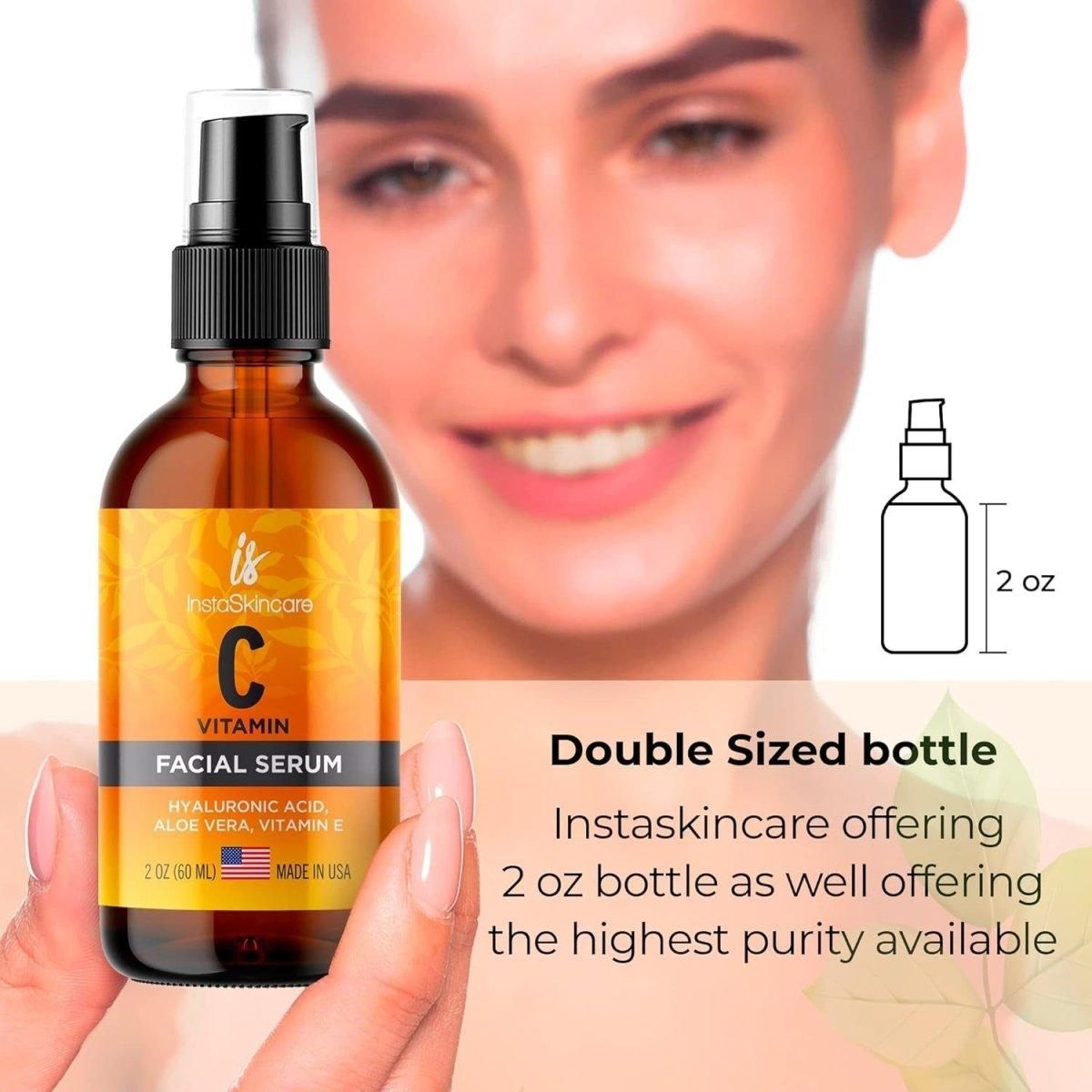 InstaSkincare Vitamin & Brightening Serum - Double Size 60ml - Glam Global UK