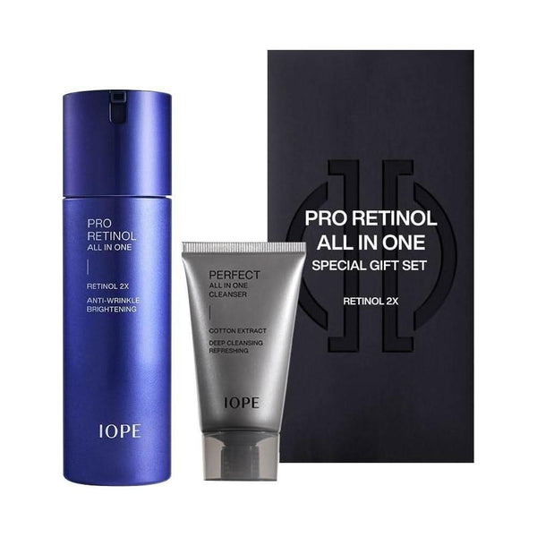 IOPE Men Pro Retinol All In One 120ml + Cleansing Foam Set | Wrinkle Care, Whitening & Sebum Control - Glam Global UKIOPE