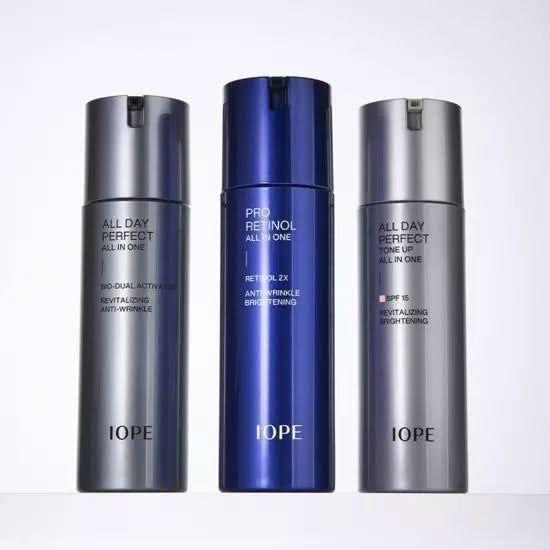 IOPE Men Pro Retinol All In One 120ml + Cleansing Foam Set | Wrinkle Care, Whitening & Sebum Control - Glam Global UKIOPE