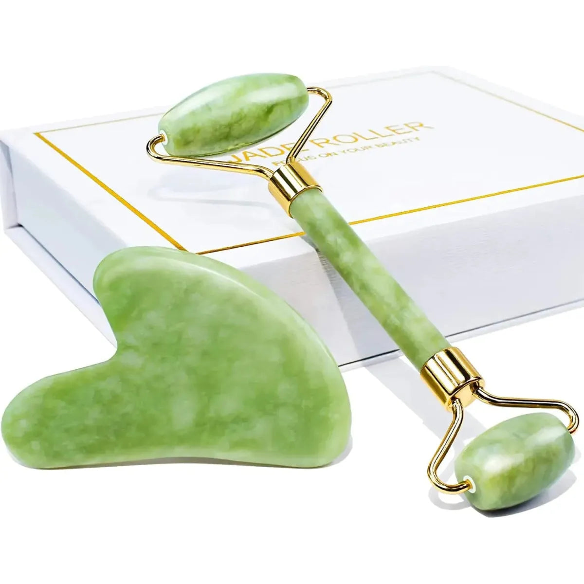 Jade Roller & Gua Sha Gift Box - Glam Global UK