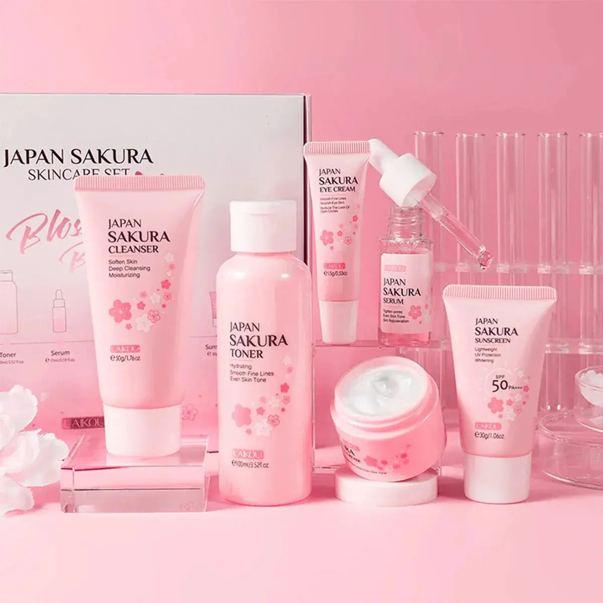 Japan Sakura Skincare Gift Set – 6 Essential Products for Radiant, Youthful Skin - Glam Global UK