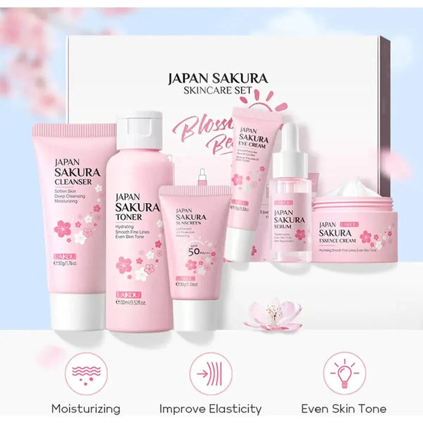 Japan Sakura Skincare Gift Set – 6 Essential Products for Radiant, Youthful Skin - Glam Global UKJapan Sakura