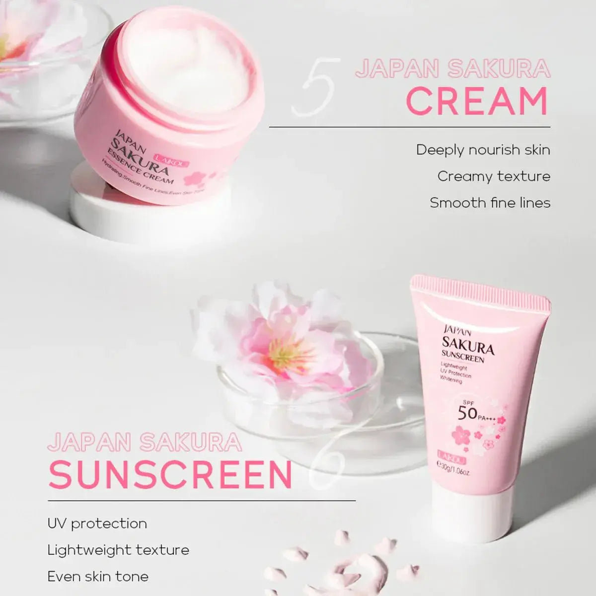 Japan Sakura Skincare Gift Set – 6 Essential Products for Radiant, Youthful Skin - Glam Global UK