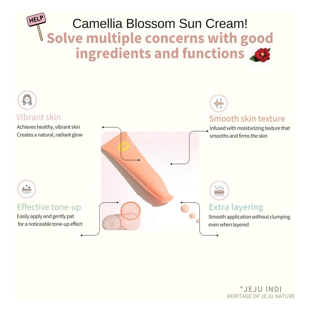 [JEJU INDI] Blossom Sun Cream 50ml - Glam Global UK