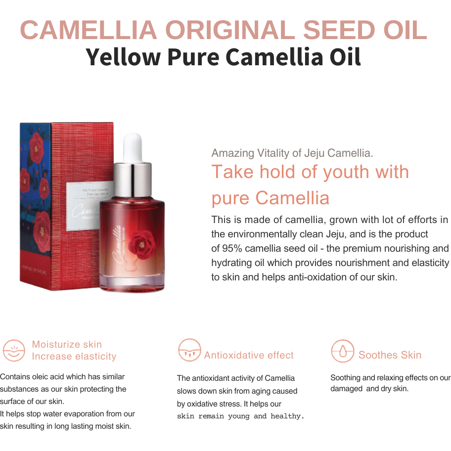 [JEJU INDI] Camellia Original Seed Oil 30ml - Glam Global UK