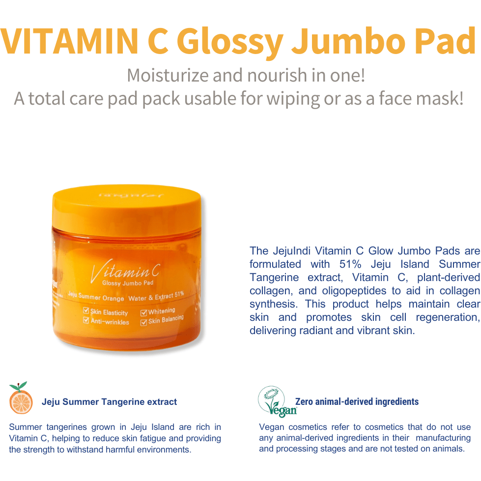 [JEJU INDI] Vitamin C Glossy Jumbo Pad 160ml - Glam Global UK