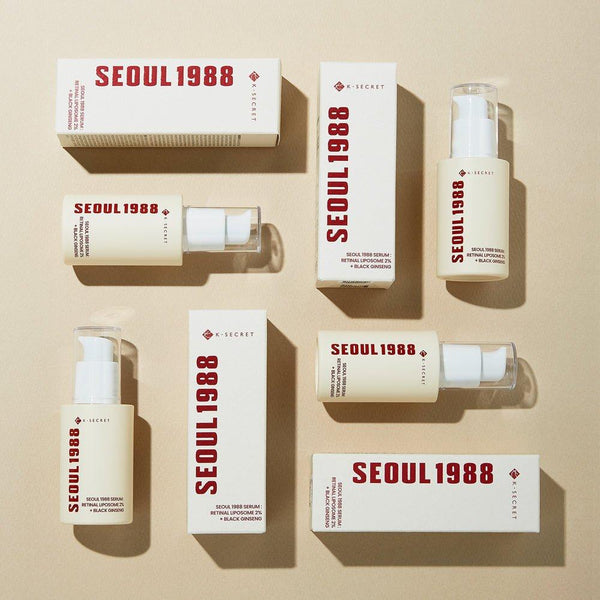 K - SECRET SEOUL 1988 Serum: Retinal Liposome 2% + Black Ginseng - 30ml | Anti - Aging & Elasticity Boost - Glam Global UKK - SECRET