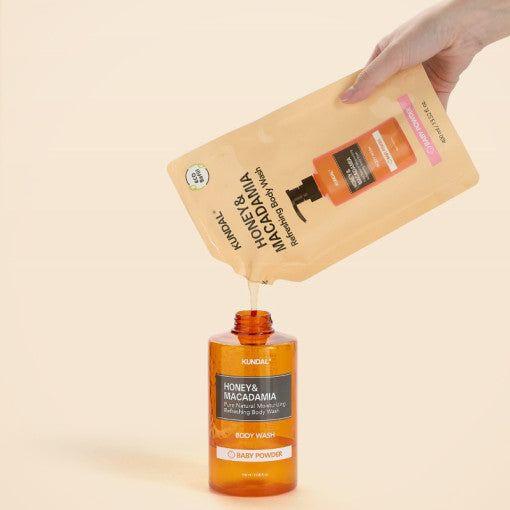 KUNDAL HONEY & MACADAMIA Refreshing Body Wash (Refill) 400ml #CHERRY BLOSSOM - Glam Global UKKUNDAL