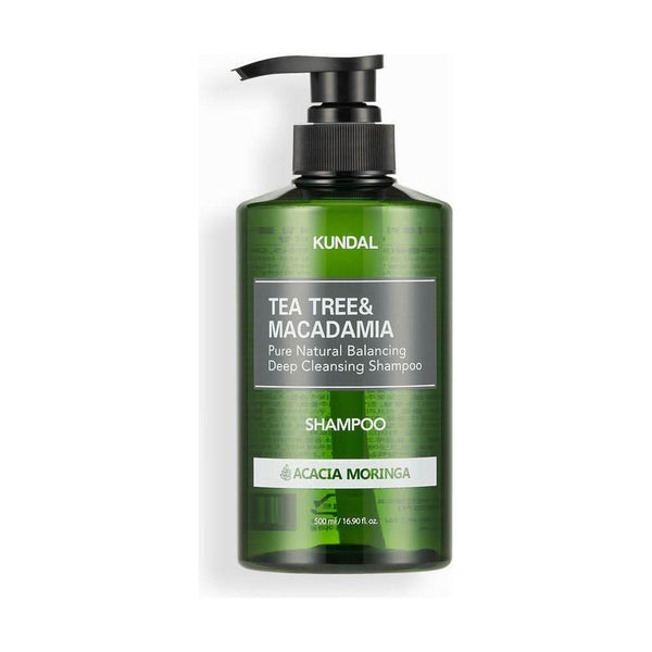 KUNDAL TEA TREE&MACADAMIA Pure Natural Balancing Deep Cleansing Shampoo 500ml #ACACIA MORINGA - Glam Global UKKUNDAL
