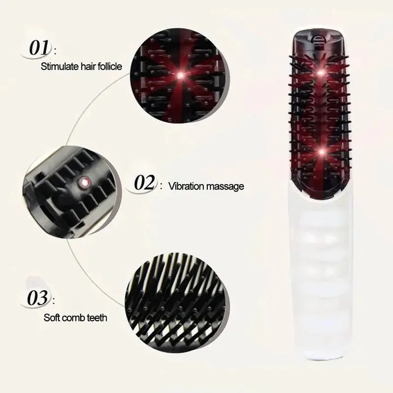 Laser Hair Regrowth Massager Comb | Infrared Therapy & Vibration Technology for Scalp Health - Glam Global UK