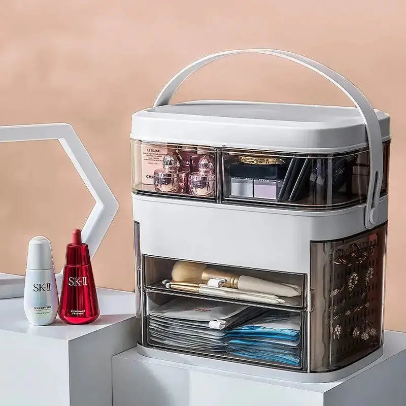 LED Mirror Cosmetic Organizer: The Ultimate Makeup Storage Solution - Glam Global UK