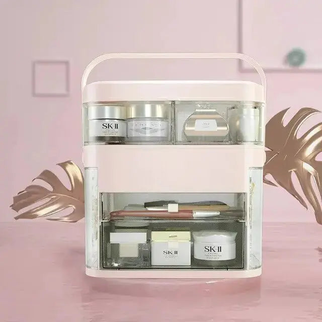 LED Mirror Cosmetic Organizer: The Ultimate Makeup Storage Solution - Glam Global UK