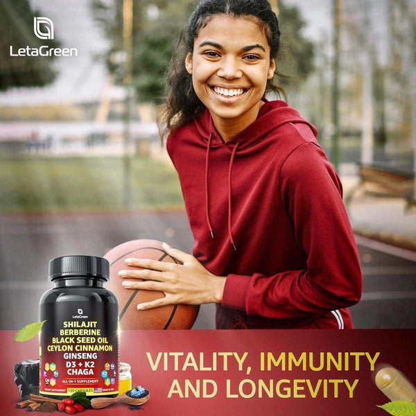 Letagreen Irish Sea Moss and Himalayan Shilajit Capsules - 2 Pack (120 Capsules Each) - Glam Global UKLetagreen