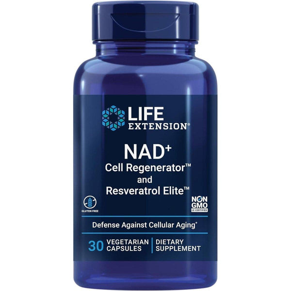Life Extension NAD+ Cell Regenerator and Resveratrol Elite 30 Vegetarian Capsules - Glam Global UKLife Extension