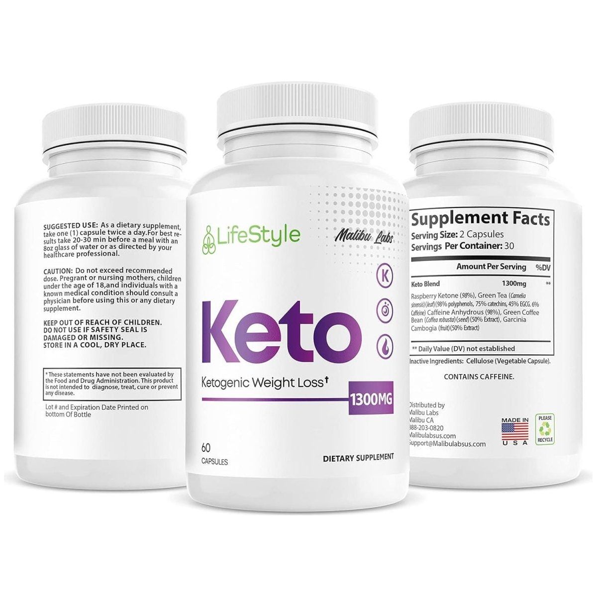 Lifestyle Keto Strong Advanced Formula 1300Mg, Made in the USA - 30 Day Supply (60 Capsules) - Glam Global UK