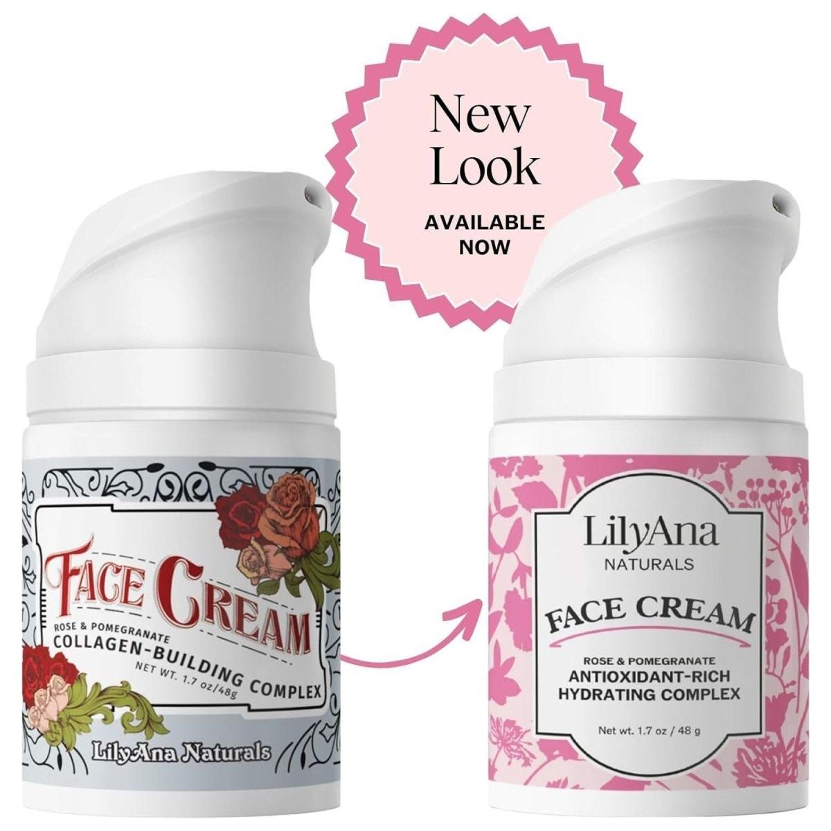 LilyAna Naturals Face Cream - Rose and Pomegranate Extracts - 50ml - Glam Global UK