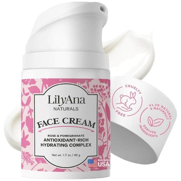 LilyAna Naturals Face Cream - Rose and Pomegranate Extracts - 50ml - Glam Global UKLilyAna Naturals