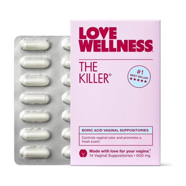 Love Wellness The Killer – Boric Acid Suppositories for Women – 14 Count | Balances pH & Supports Vaginal Health