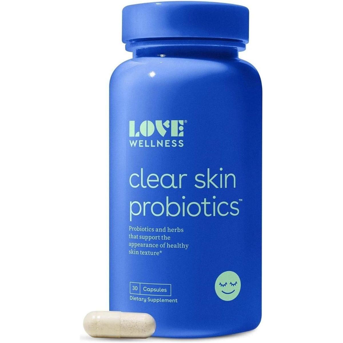 Love Wellness Clear Skin Probiotics - 30 Capsules - Glam Global UK