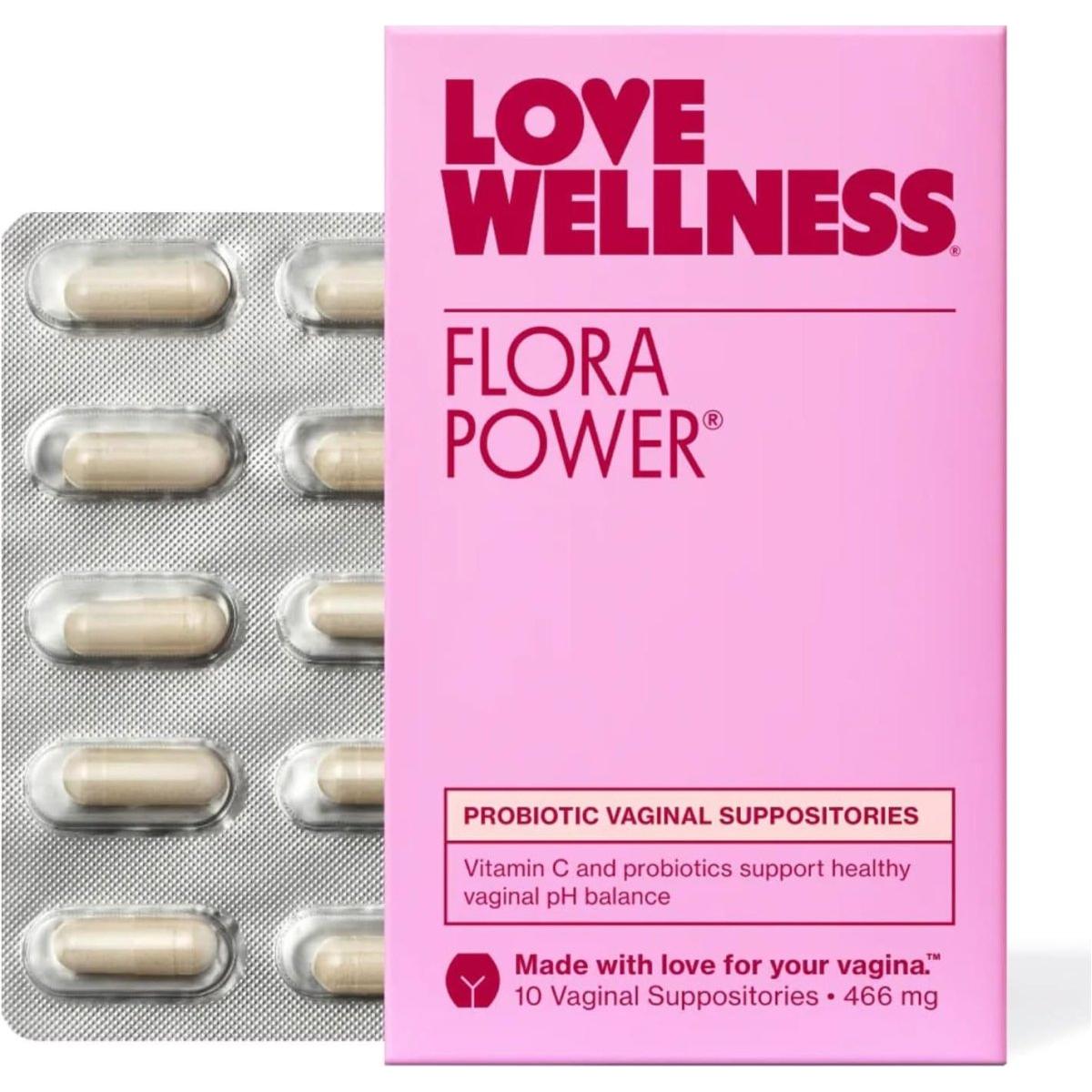 Love Wellness Flora Power Vaginal Probiotic Suppositories (10 Count) - Glam Global UK