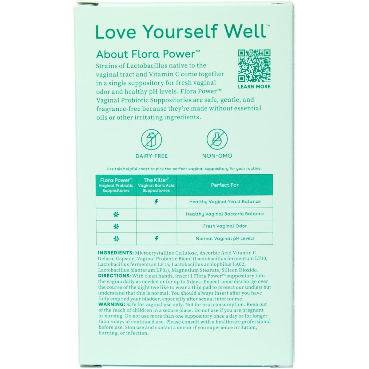 Love Wellness Flora Power Vaginal Probiotic Suppositories (10 Count) - Glam Global UK