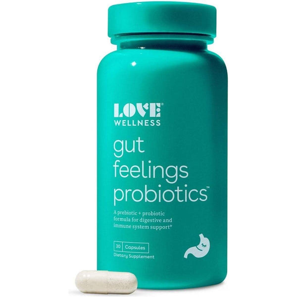 Love Wellness Gut Feelings Probiotic 3 Billion CFU | Safe Prebiotic and Postbiotic | 30 Capsules - Glam Global UKLove Wellness