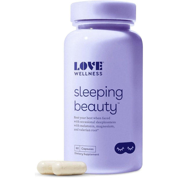 Love Wellness Sleeping Beauty Melatonin, Magnesium & L - Theanine - 60 Capsules - Glam Global UKLove Wellness