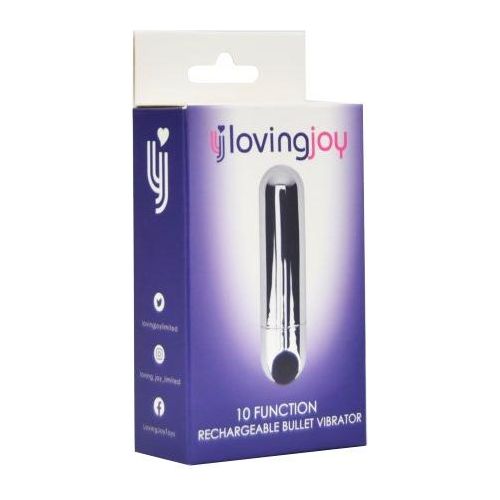 Loving Joy 10 Function Rechargeable Bullet Vibrator Silver - Glam Global UK