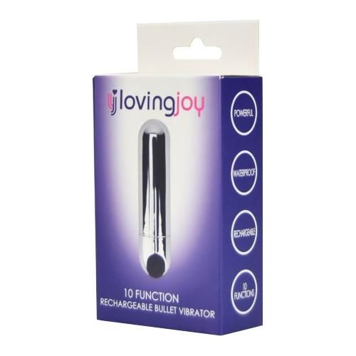 Loving Joy 10 Function Rechargeable Bullet Vibrator Silver - Glam Global UK