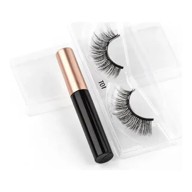 Magnetic Eyelashes Set with Waterproof Eyeliner and Tweezer - Glam Global UK