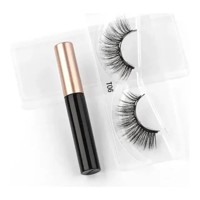 Magnetic Eyelashes Set with Waterproof Eyeliner and Tweezer - Glam Global UK